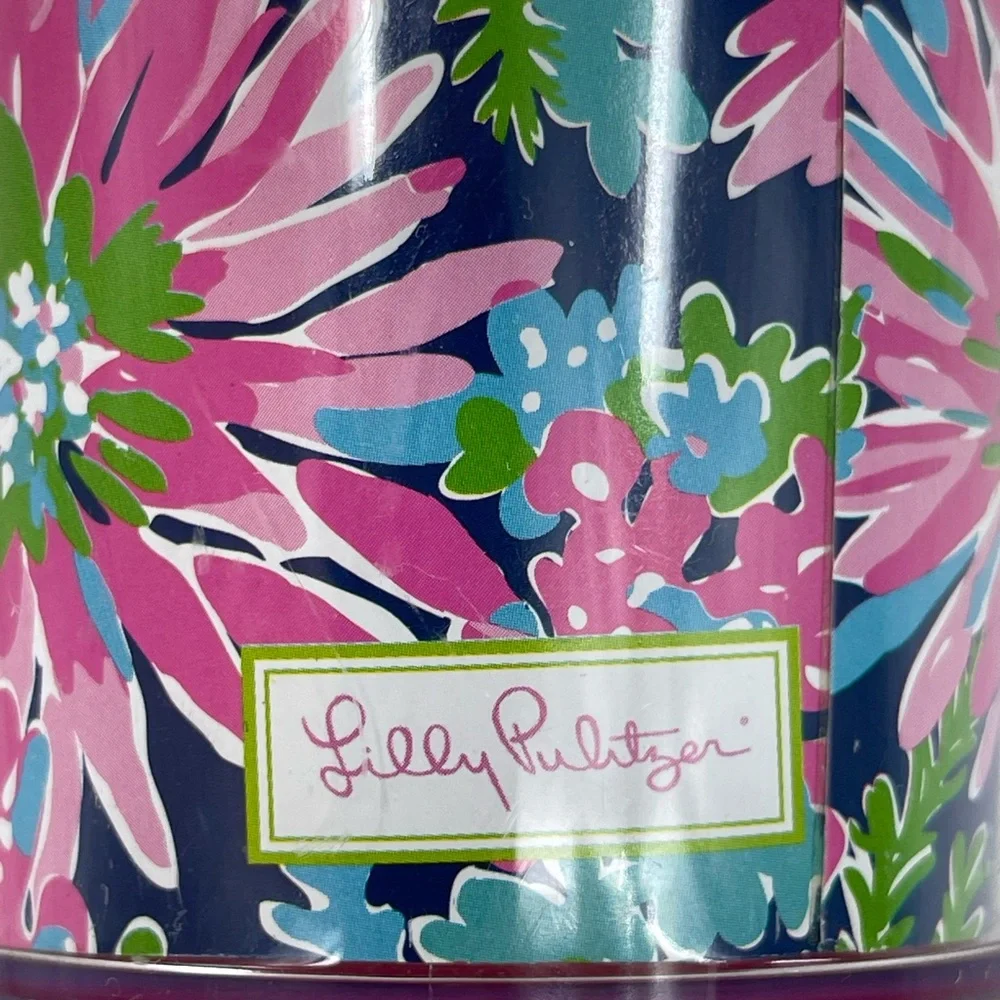 Lilly Pulitzer Insulted Plastic Travel Tumbler Hot or Cold Coffee Cup 16 Oz Pink